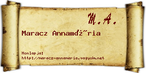 Maracz Annamária névjegykártya